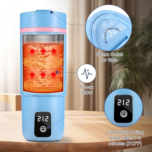 Travel Electric Kettle,Miicasa Small Electric Kettle,Water Boiler with Anti Fall Boot,6 Temperature Control,304 Stainless Steel Auto Shut-Off and Boil Dry Protection,17oz - Thumbnail 6