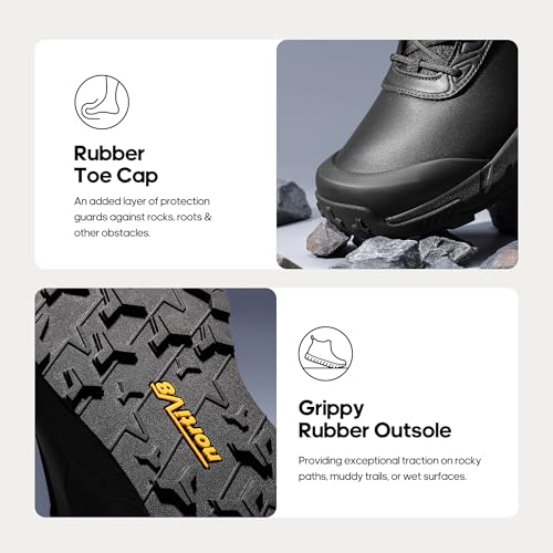 nortiv 8 men39s waterproof military tactical work boots leather motorcycle combat lightweight non-slip hiking boots for men defender