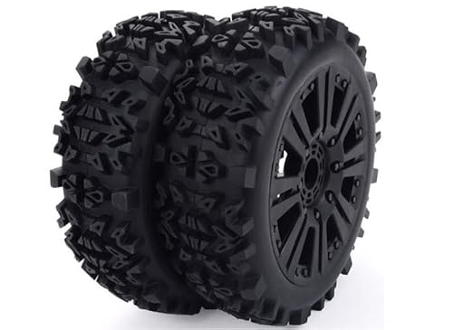 Ruedas Buggy Escala 1/8 de Taco Gordo con Llanta Negra de 8 Radios