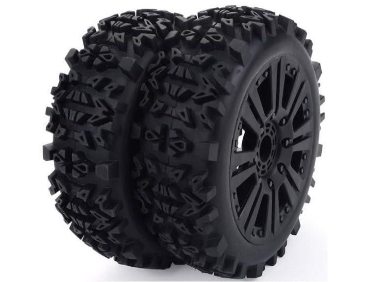 Ruedas Buggy Escala 1/8 de Taco Gordo con Llanta Negra de 8 Radios