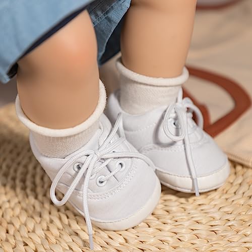 Image of Infant Baby Boys Girls Canvas Sneaker Toddler Slip On Anti Skid Newborn First Walkers Candy Shoes for 0-18 Months