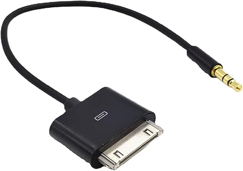 Miniatura 3 de Entrada AUX de 0.138 in a 30 pines macho Dock Connector Cable Adaptador para Phone Pod Pad 7.87inch (negro)