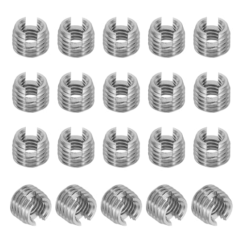 PATIKIL Insertos Roscados Autorroscantes, 20 Piezas M5 X M8 X 6mm Adaptador Reductor de Rosca de Acero Inoxidable 303 Tornillo Ranurado para Reparación de Insertos Tuercas Manguito