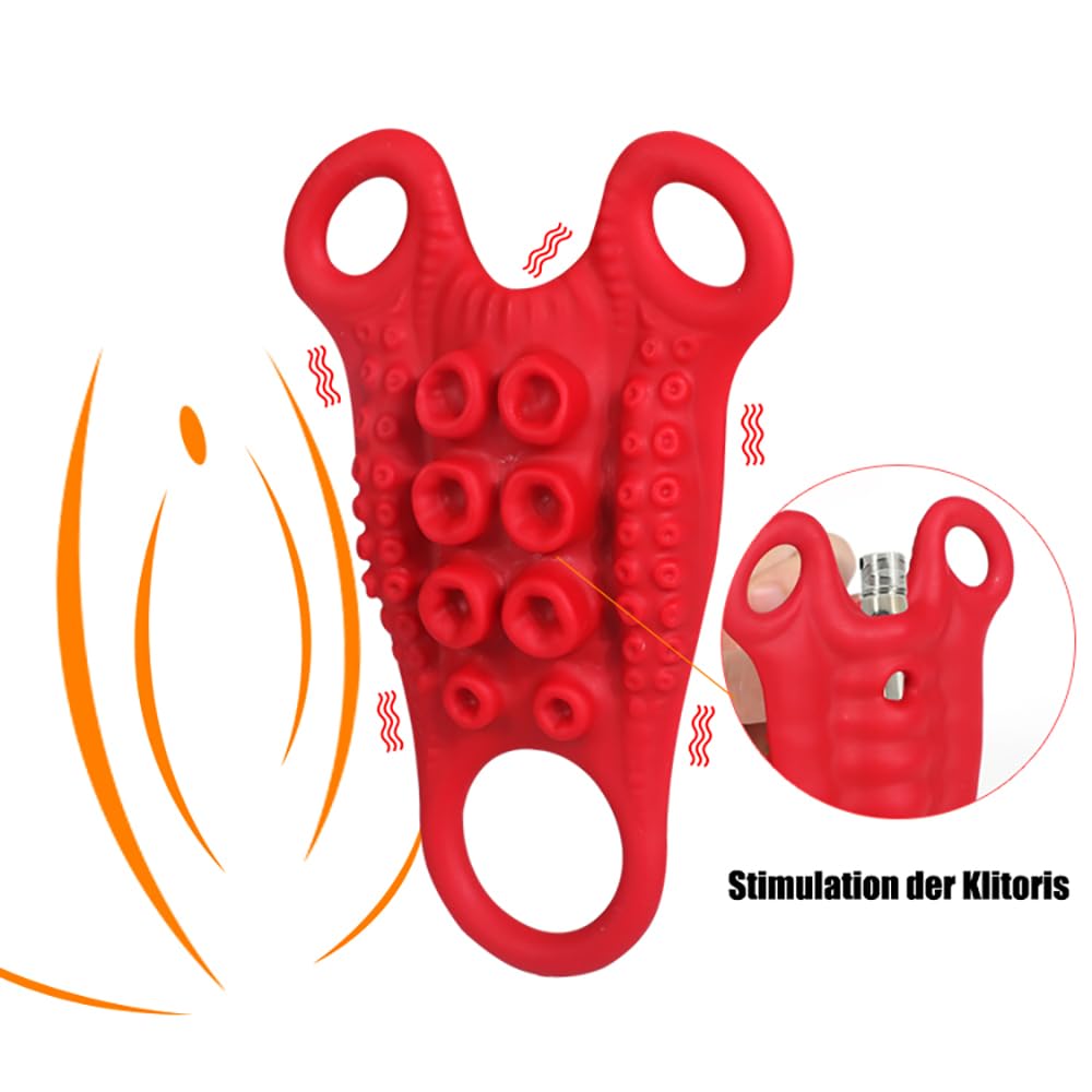 Kuaecr Silikon Krakententakel Schleifspielzeug Grinder für Frau Paare,Klitorisreibung + Vibrator + Penisring für Männer Lesben Klitoris Stimulator Sauger Masturbator Erotisches Sexspielzeug (Schwarz)