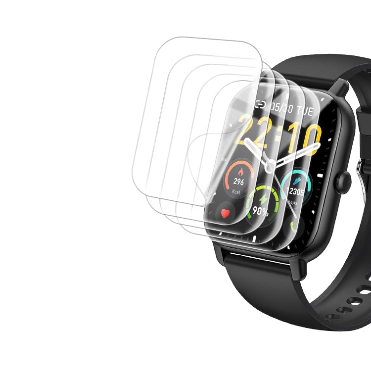 Tznzxm [5 Pack] for P66D 1.85” Nerunsa Ddidbi Dotn and Aptkdoe Smartwatch Screen Protector, Case Friendly HD Clear [Anti-Scratch] [Bubble Free] PET Film for P66D / P66E Smart Watch