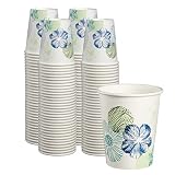 Comfy Package [8 oz. - 100 Count Floral Paper Cups, Disposable Drinking Cups - Ideal for Hot and Cold Beverages, Parties, and Daily Use