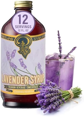 Portland Syrups Lavender Syrup for Drinks 12 oz, 12 Servings