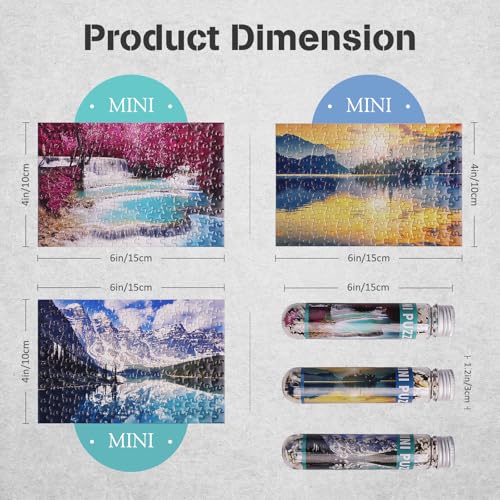 MISITU Mini Puzzles para Adultos 150 Piezas Pequeño Rompecabezas de Viaje - Snow Lakes miniatura 2