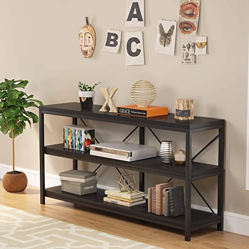 Sofa Table, 3 Tiers Console Table Tv Console Narrow Long Sofa Table Tv Stand With Storage Shelves For Hallyway, Entryway, Living Room, 55 Inches (Black) #TOP5