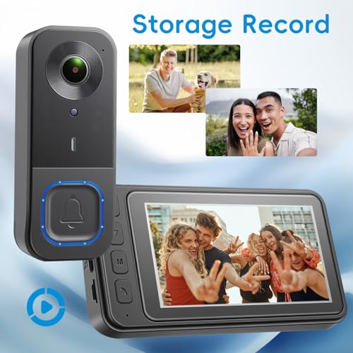 Taishixing 4.3" Wireless Video Doorbell With Hd Screen - Plug & Play, No Wifi Needed. 1080P, 170° View, 2-Way Talk, Night Vision, IP68 Waterproof, No Subscription. - 5