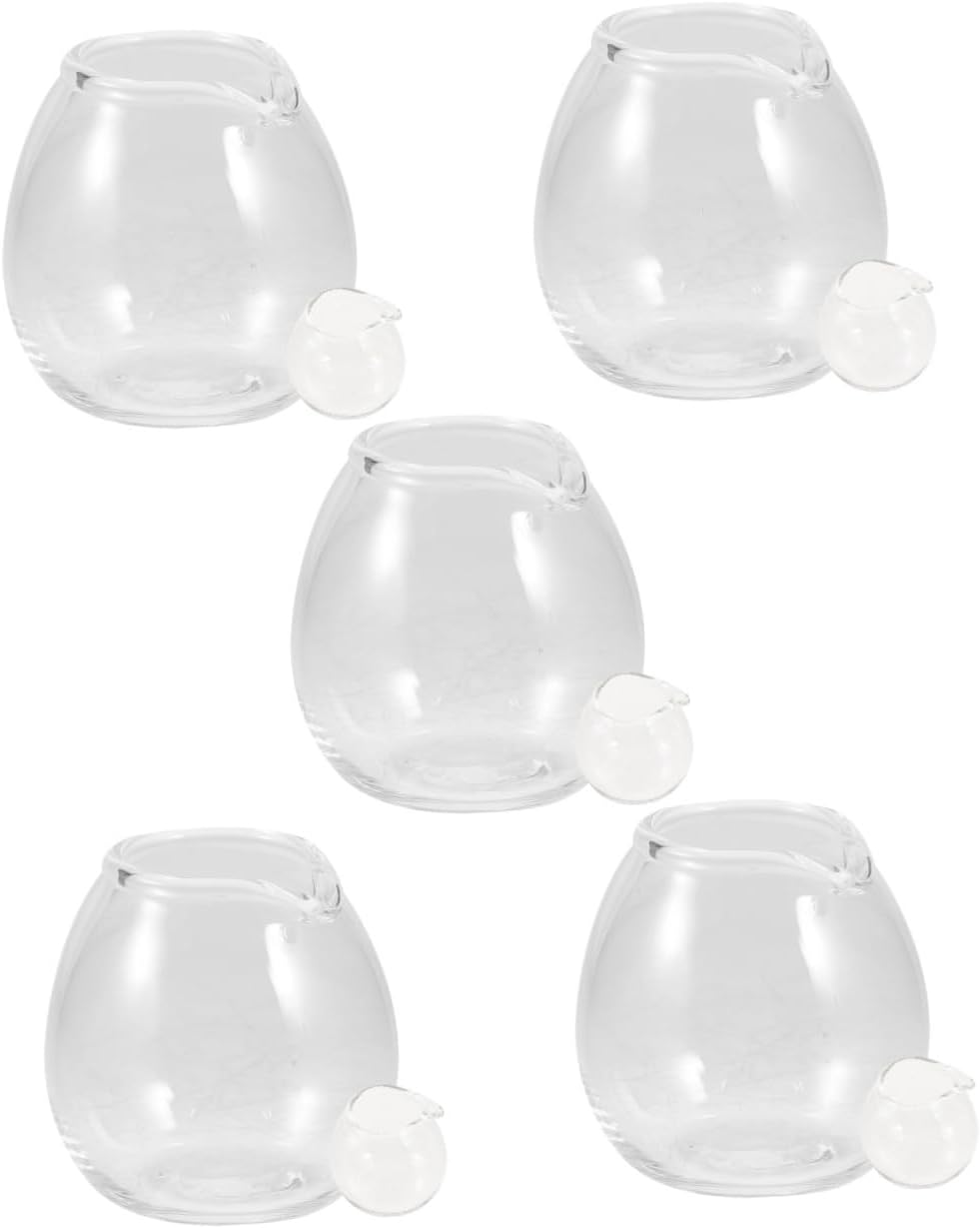 10pcs Mini Japanese Milk Pitcher Smooth Spout Glass Easy to Clean for Bar Home