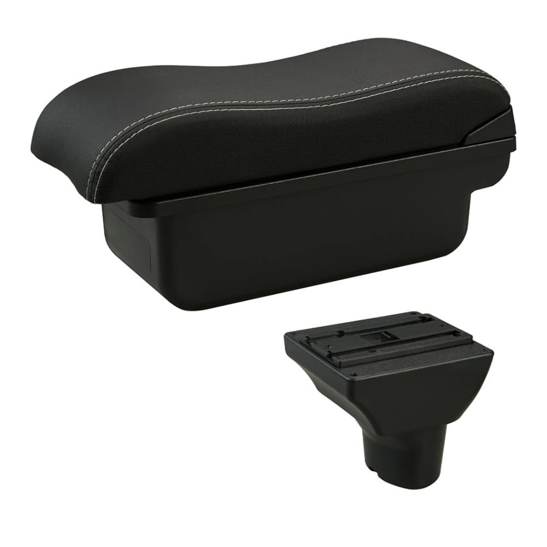 Toiumops Armrest for Hyundai I20, Car Armrest Box Center Console Store box(A3 White Line No USB)
