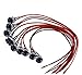 DONJON Momentanen Interrupteur avec fil de 20 AWG étanche et bouton poussoir SPST ON/OFF pour voiture, PC, lampe de table (10Pcs) noir