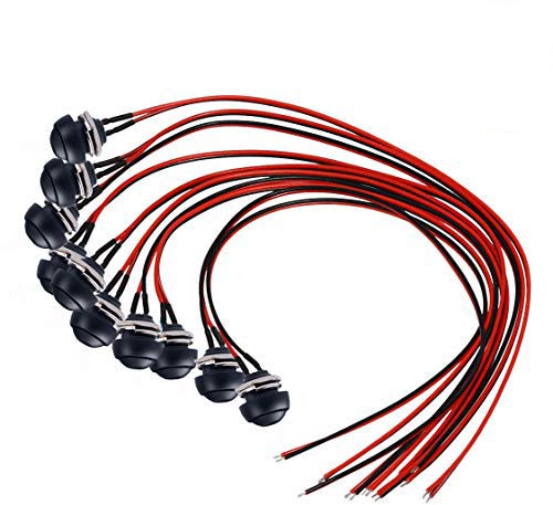 10 Pulsanti Momentanei Mini Rotondi Rossi - Interruttori SPST 1A 250V Con Fili Per Elettronica - Foto 12