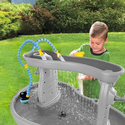 Aacabo Rechargeable Water Table Pump with Intelligent LED Display,Kids Sand Water Play Pump, 3 Spray Modes, IPX7 Waterproof,Outdoor Toddler Activity Table Accessory (Pump Only)