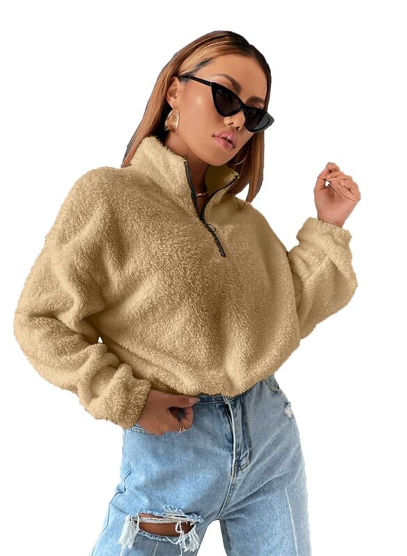 LRIPSOME Fur Women Full Sleeves Fluffy New Trending Crop Sweatshirt