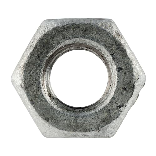 Image of 1 /4 inch-20 (100 Pack) Galvanized Grade 2 Hex Nuts, Coarse Thread, Hot Dipped, Industrial /Commercial Grade ASME B18.2.2 by Makers Bolt