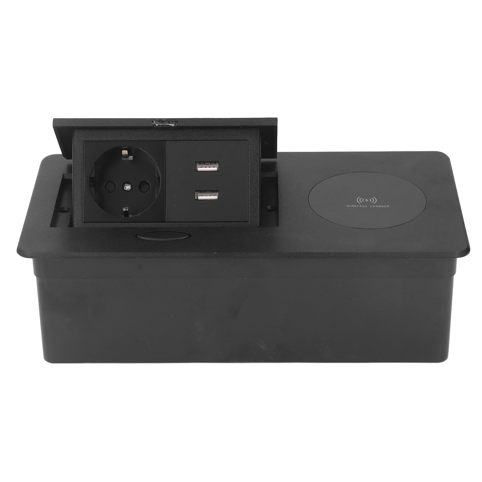 Pop Up Outlet Recessed Power Strip With 10w Wireless Charging