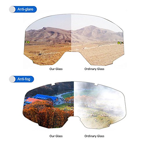 DECDEAL Esqui de inverno Goggle UV400 Proteção Dual Lens Snowboard Goggles OTG Esférico Anti-neblina