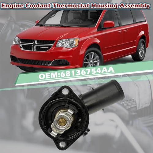 Engine Coolant Thermostat Housing Assembly 3.6L Compatible with Chrysler 200 Town Country - for Dodge Avenger Grand Caravan Iourney - for Jeep Cherokee - for Ram CV Promaster 1500 2500 - for VW Routan - Thumbnail 4
