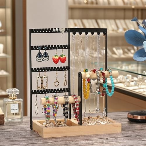 LadjproR Porte-bijoux multicouche Organisateur de bijoux et présentoir pour colliers, bagues, bracelets (BS-2C) – vue 7