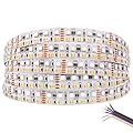 Brightest RGB+CCT Flexible led Strip Lights 270LEDs/Meter 5050 RGB + 2835 Warm White Daylight White Double Row Super Bright RGBWW Non-Waterproof Flexible LED Tape Light(DC24V 5meter/16.4ft)