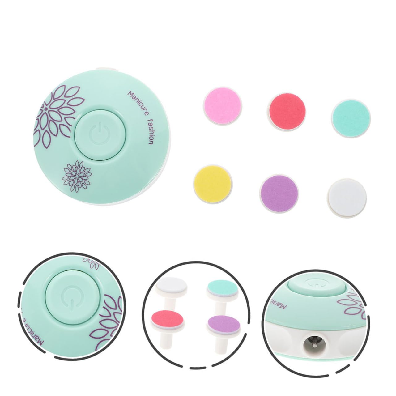 FRCOLOR 4sets Elettrico Per Unghie Per Adulti Trimmer Elettrico Per Manicure Con Testine Abrasive Intercambiabili Kit Completo Da Sicuro e Facile Da Usare
