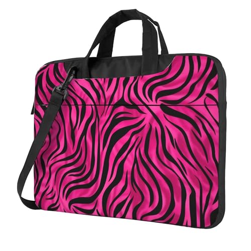 Bolsa para portátil estampado cebra rosa 15.6 pulgadas miniatura 1