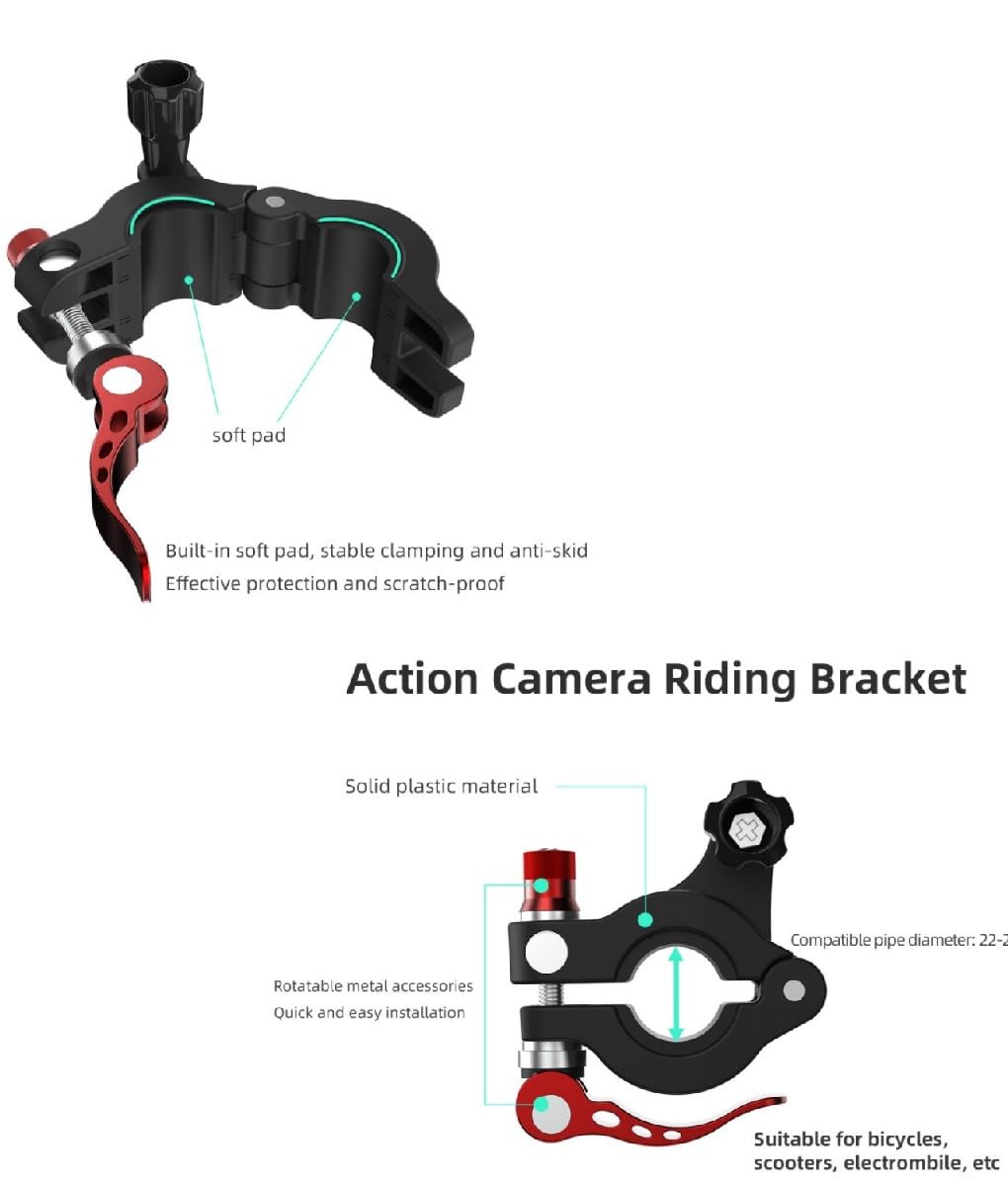 Taoke Soporte de mano para bicicleta para DJI RC PRO y cámaras de acción, control remoto con pantalla