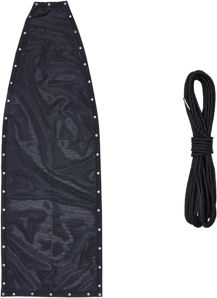 GORGECRAFT 197X64cm Patio Hanging Lounge Chair Replacement Mesh Rope Kit Outdoor Curved Hanging Chaise Chair Cushion Black Swing Lounger Cover Slipcovers Durable Hammock Floating Chaise Fix Fabric
