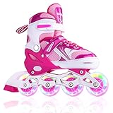 Enobar Children’s Inline Skates for Kids, Adjustable Inline Skates with Light up Wheels for Girls Boys, Roller Skates Outdoor and Indoor