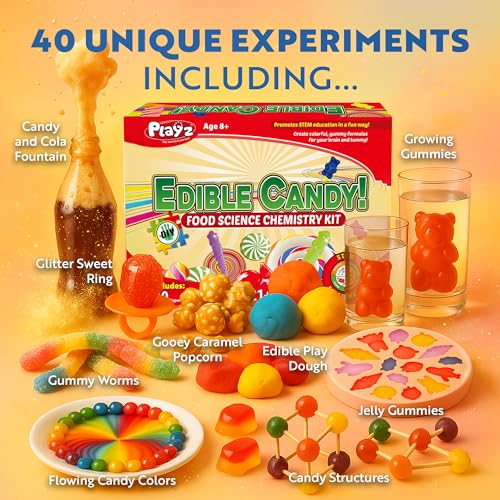 Image of Playz Edible Candy Making Kit for Kids Age 8-12 Years Old with 40+ Fun