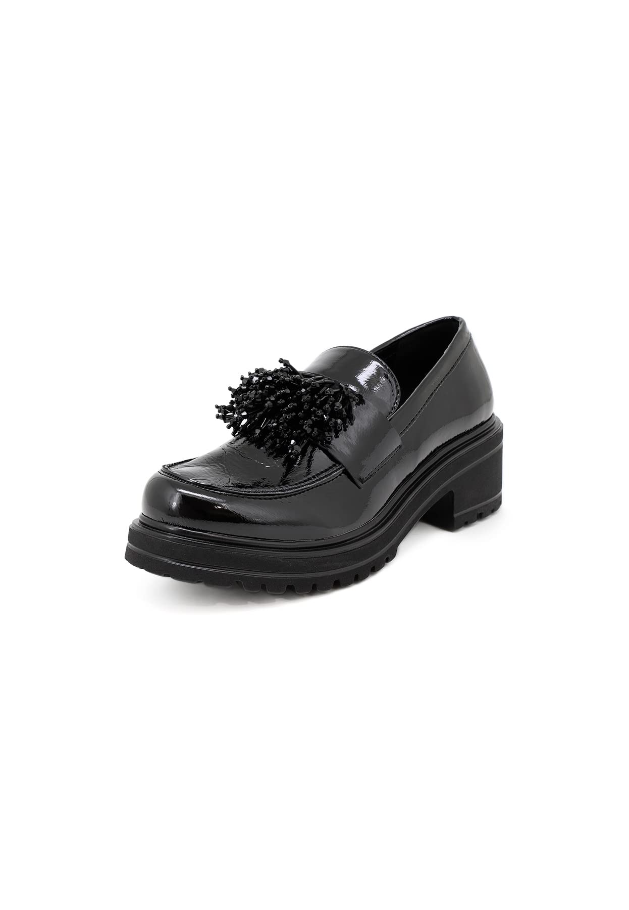 QUEEN HELENA Mocassini Loafer Casual Eleganti Francesine Senza Lacci con Tacco Plateau Scarpe Basse Invernali Donna X27-108