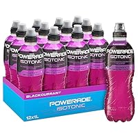 Powerade ION4 Blackcurrant Sports Drink Sipper Cap Multipack Bottles 12 x 1L