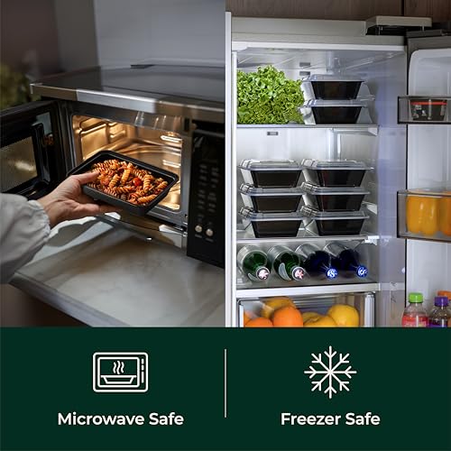 Enther-Meal-Prep-Containers-12-Pack-1-Compartment-Single-Lids-Food-Storage-Bento-BPA-Free-Stackable-Reusable-Lunch-Boxes-MicrowaveDishwasherFreezer-Safe-Portion-Control-28-oz