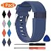 KingAcc Fitbit Charge HR Bands, Silicone Accessory Replacement Band for Fitbit Charge HR, With Metal Buckle Fitness Sport Wristband Strap Women Men (1-Pack, Dark Blue, Large)