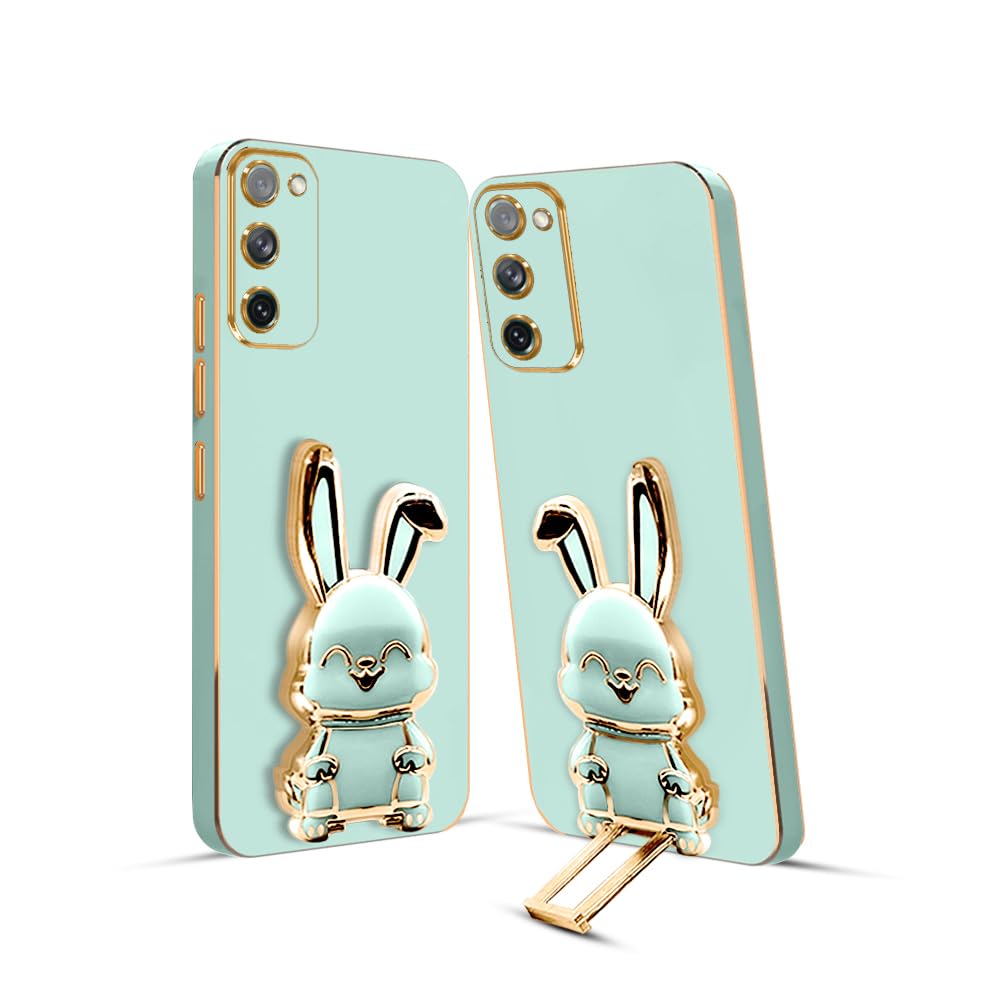 KARWAN®️ 6D Bunny with Folding Stand Back Cover Case Compatible for Samsung Galaxy S20 FE 5G | Slim electroplated case | Stand case | Soft TPU | Space Astro Theme | Camera Protection-Mint (B0CGNW4M2S) Amazon Price History, Amazon Price Tracker