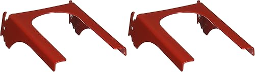 Wall Control Paquete de 2 soportes de gancho de metal ranurado rojo