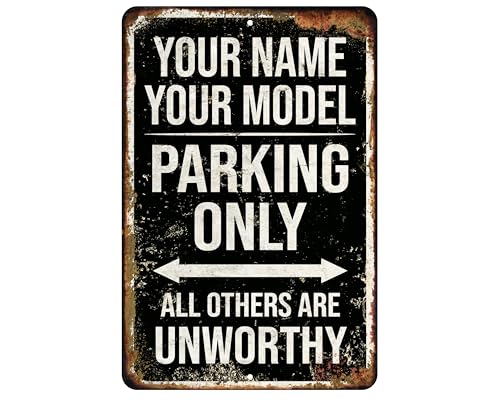 Personalized Parking Only Metal Sign, Vintage Style, 3 Size Options, Aluminum, Custom Name (16 x 24 Ibches)