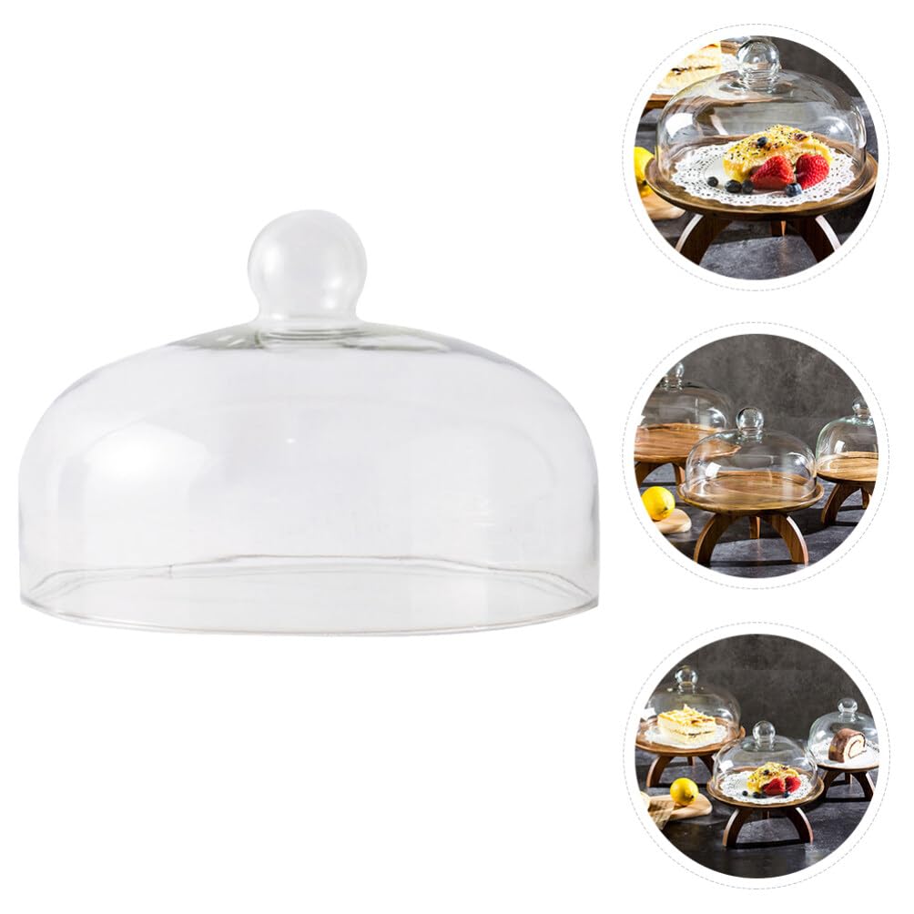 Alipis Cúpula De Cristal para Pastel De 10 0 Pulgadas Cubierta Transparente para Soporte De Pastel Cúpula Redonda para Queso con Mango para Plato De Pastel Plato para Servir Postre