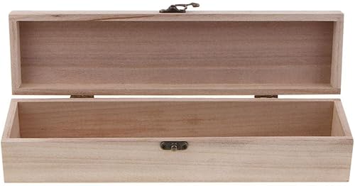 Miniatura 8 de Colaxi Caja de madera natural sin terminar con tapa con bisagras, caja de lápices rectangular sin pintar, para manualidades, pasatiempos, regalos y