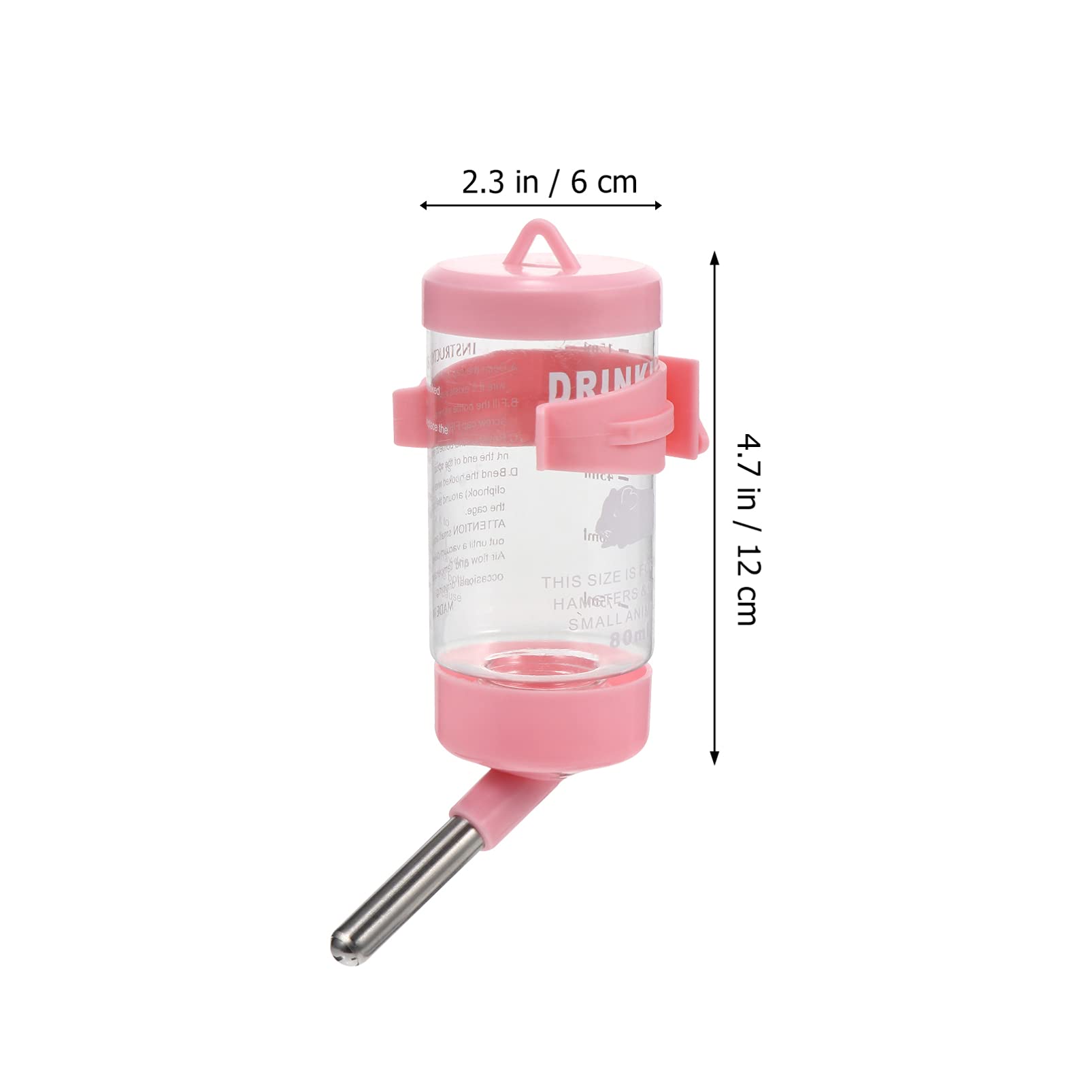 HANABASS Water Bottle Automatic Feeder 2-Pack Large 80ml Capacity Leak-Free for Small Pets