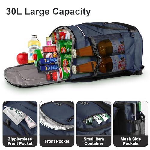 Outplea 30L Soft Cooler Backpack 36-Can, Large Insulated Picnic Bag with Top Easy Access Pocket - Image 2