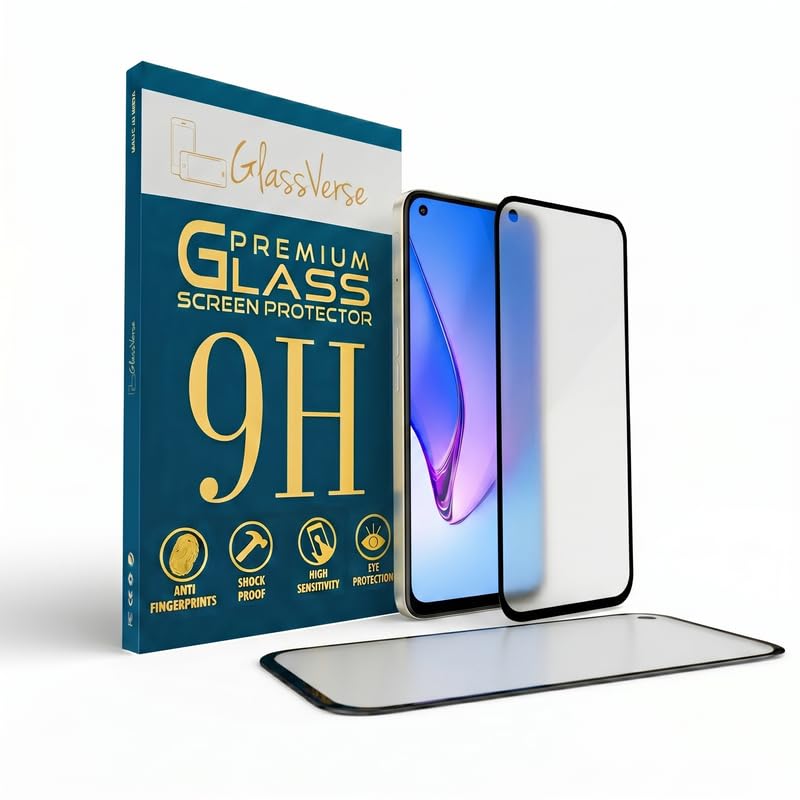 Image of GlassVerse Matte Tempered Glass for Oppo Reno 8 5G | Anti Glare, Smooth Touch Screen Protector, 9H Hardness, Edge to Edge, Case Friendly, Hassle-less Installation Kit Included. (Pack of 2)