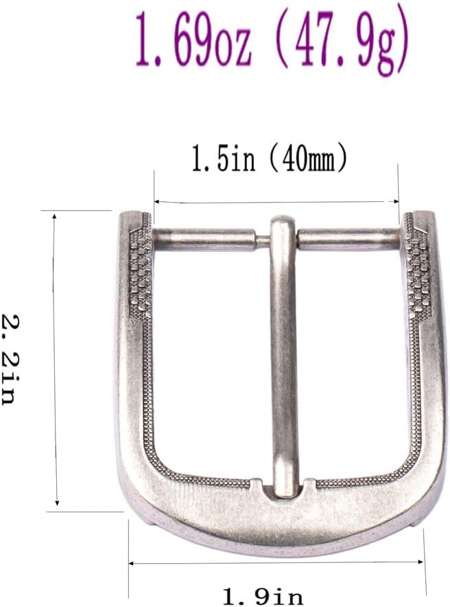 1.5" (40mm) Belt Buckle Men's Replacement Single Prong Buckle Heavy Duty - Image 3