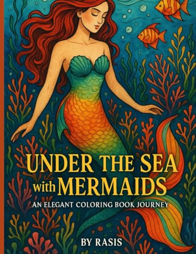 Under the Sea with Mermaids: An Elegant Coloring Journey: Whimsical and Graceful Mermaid Art for Teens and Older Kids ? A Detail
