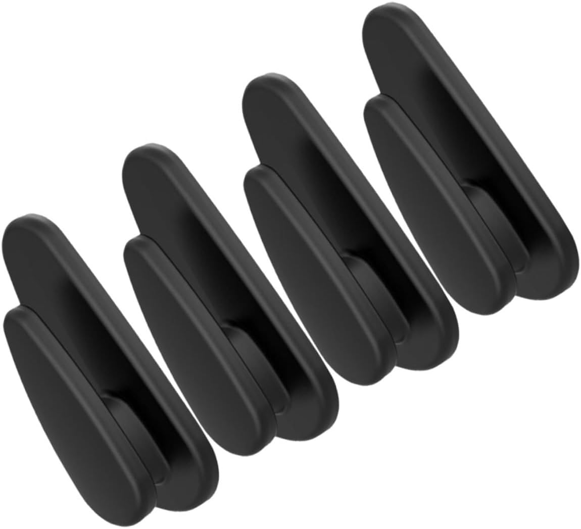 4pcs Car Hooks for Keys and Cables, Black ABS Compact Mount