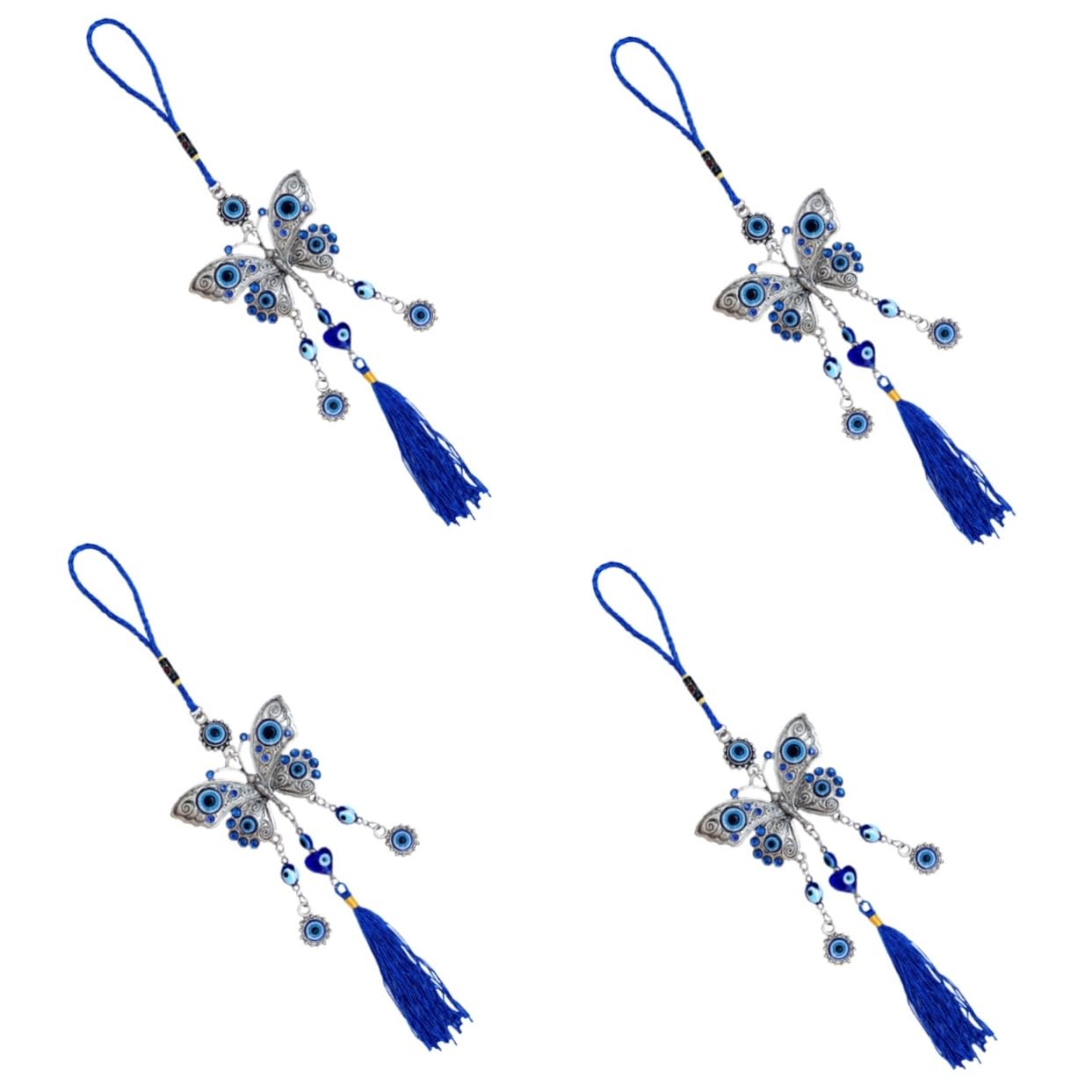 Cabilock 4pièces Décoration Murale Suspendue Oeil Malin Turc avec Charme Strass Ornement De pour Maison Et Balcon
