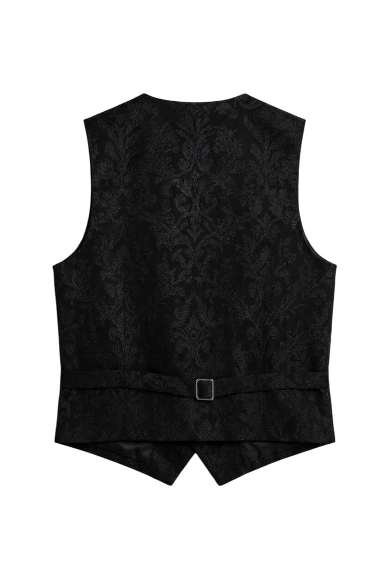 SIRRI Set da 4 Pezzi con Gilet e Cravatta Doppiopetto in Jacquard Paisley per Ragazzi, età 1-16 Anni