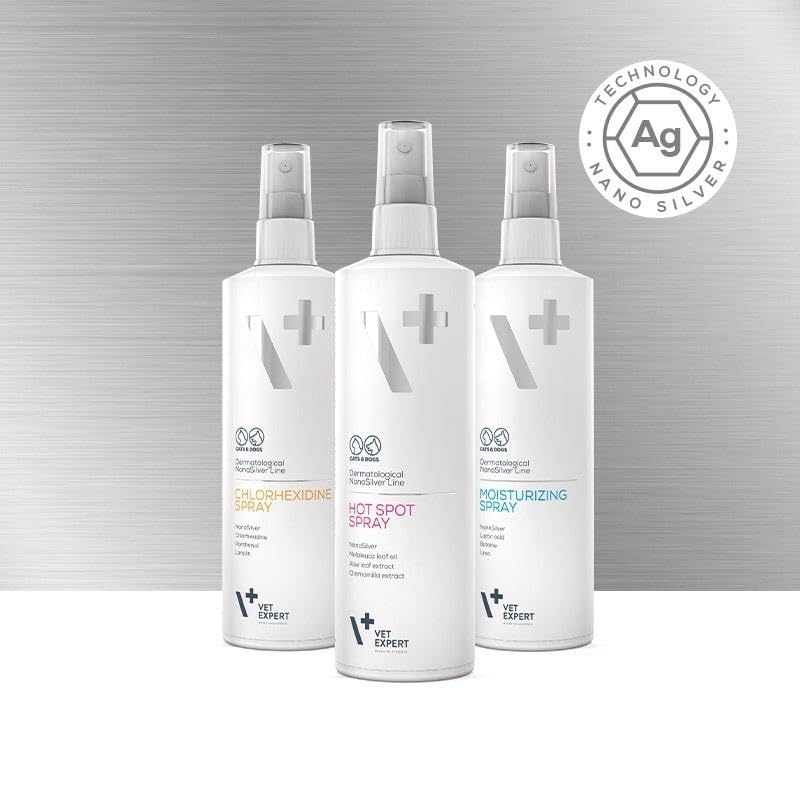 Spray z chlorhesydyną na zmiany skórne psów kotów VET EXPERT 100ml